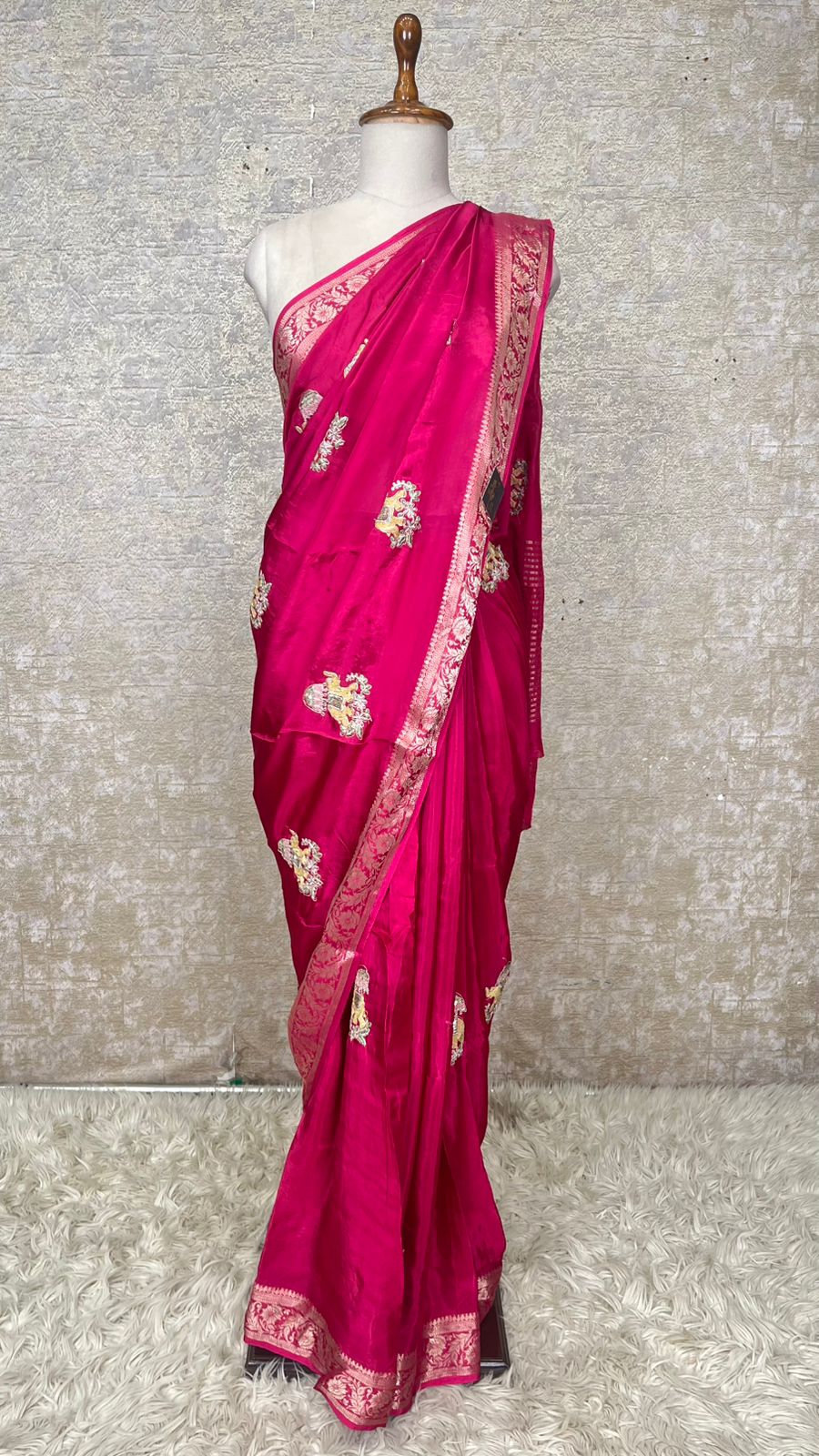 Premium Banarasi Silk Saree with Elegant Zari Border