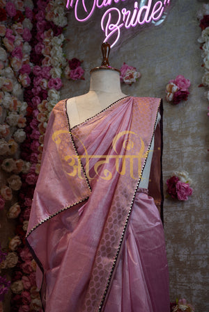 Mix Cotton Fabric with Banarasi Weaving & Buta Handwork Saree ##SR045