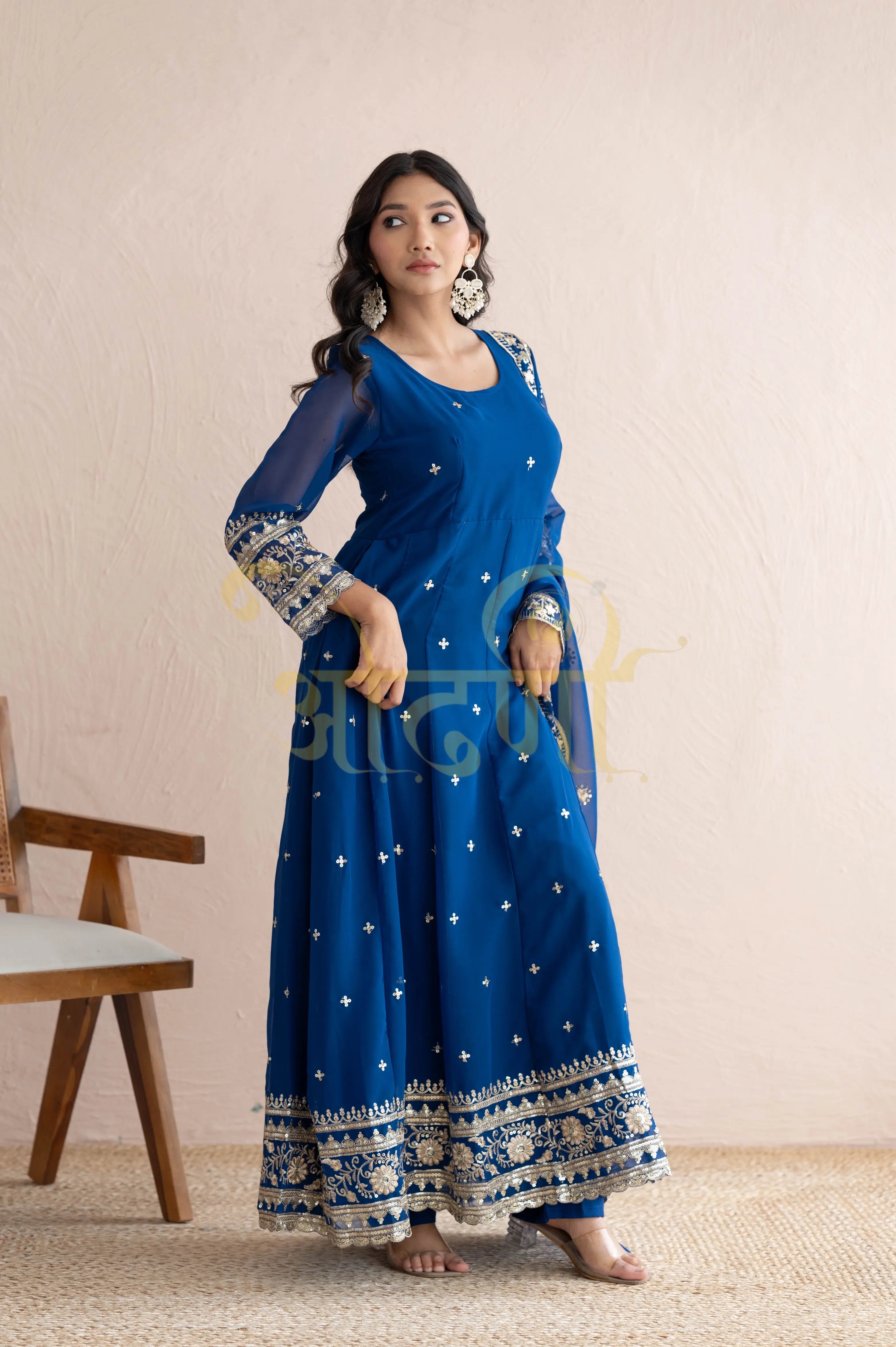 GEORGETTE FABRIC ANARKALI 3-PIECE SUIT WITH DUPATTA