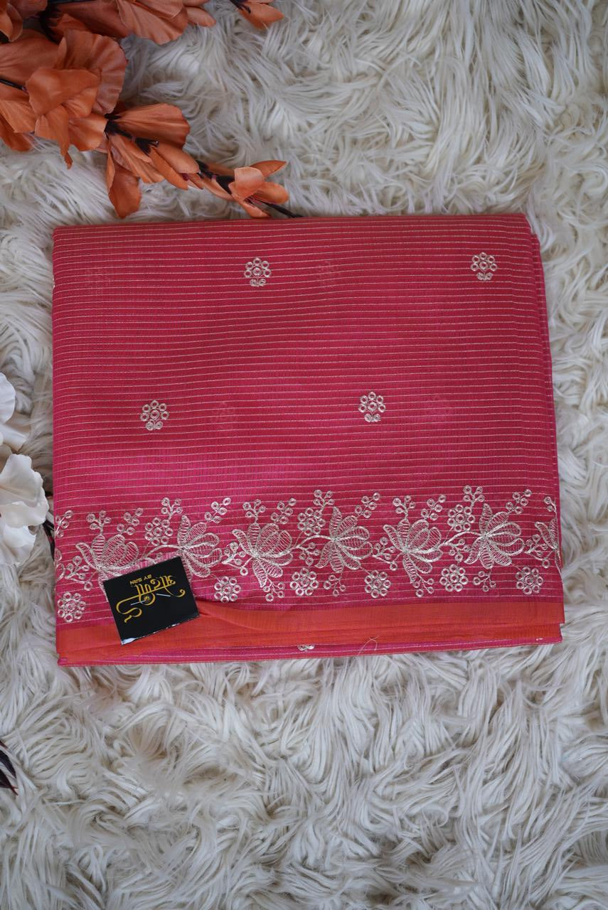 Pure Cotton Doriya Saree with Traditional Pitn Work