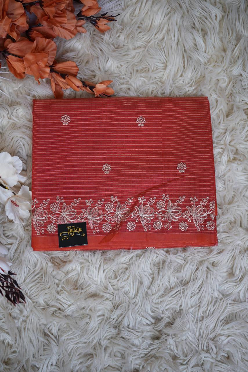 Pure Cotton Doriya Saree with Traditional Pitn Work