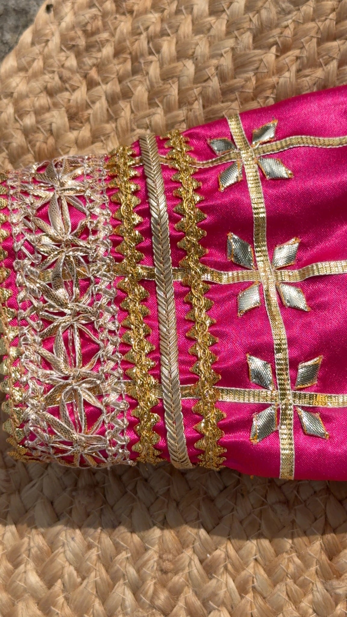 Badami Jharokha Rajasthani Angi Blouse with Kachi Gota Patti (PRE-BOOKING ITEM)