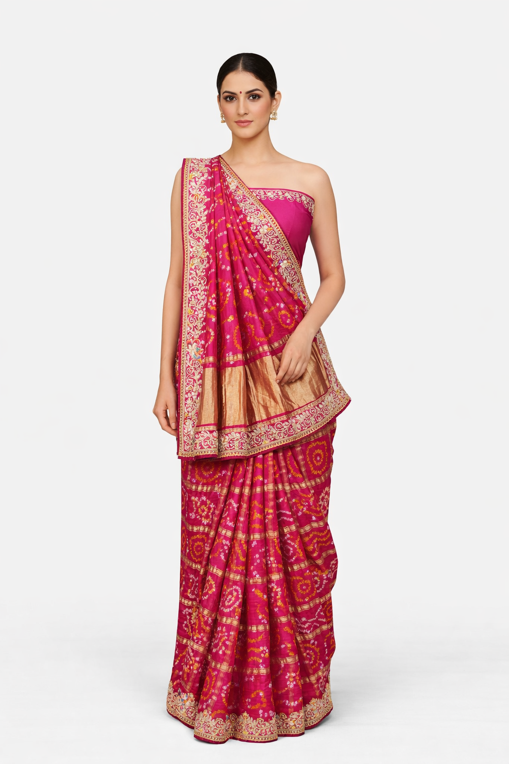 Ghatchola Design Pure Gazzi Silk Saree Embalish With Peacock Zardosi Handwork  SR0108