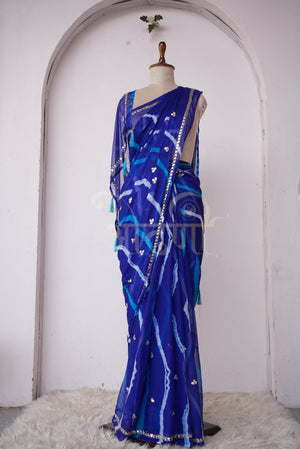 LAHRIYA SAREE WITH GOTAPATTI & CUTDANA WORK ON CHIFFON FABRIC   ##SR0172