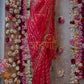 RAJPUTI SAREE WITH AARI-TARI WORK IN LEHARIYA & CHUNRI PATTERN  ##SR0168