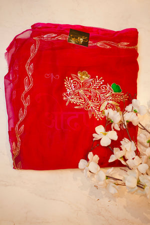 SUMMER SPECIAL VINTAGE WORK SAREE ON CHIFFON FABRIC   ##