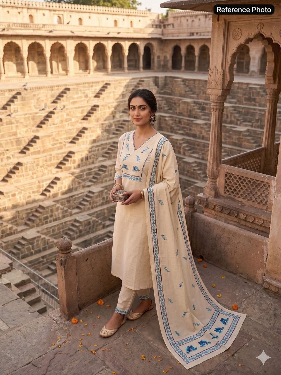 Luxury Khadi Cotton Kurti Set with Full Cotton Inner & Dupatta