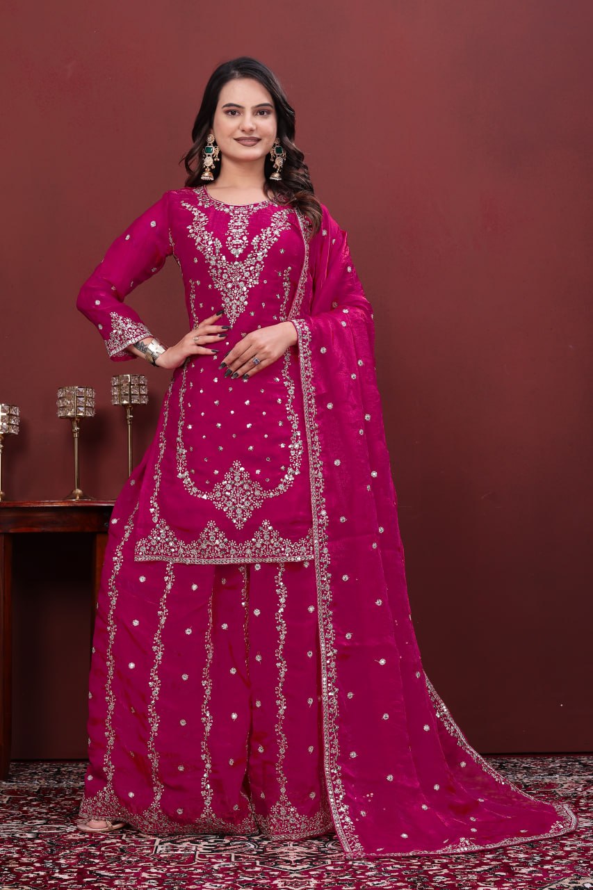 New Designer Embroidered Fendy Sharara Suit