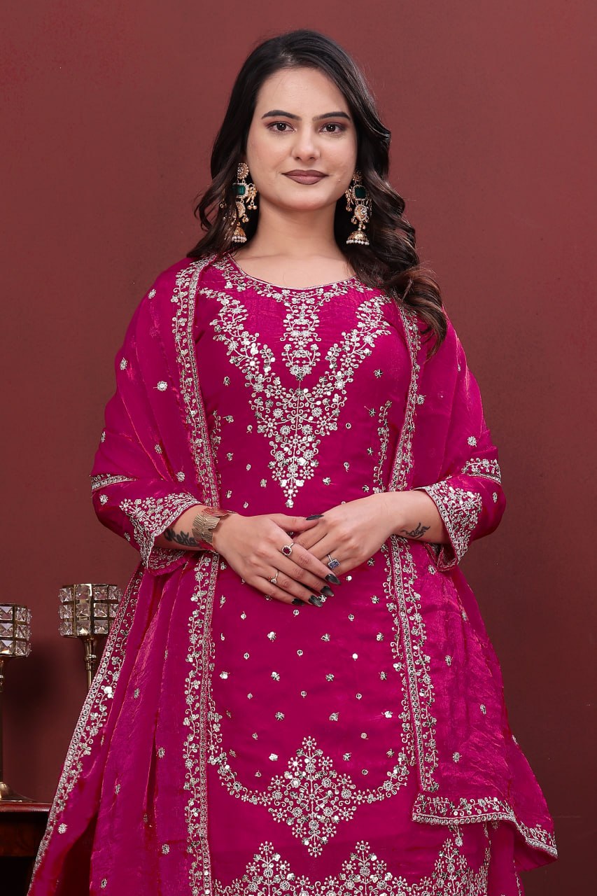 New Designer Embroidered Fendy Sharara Suit