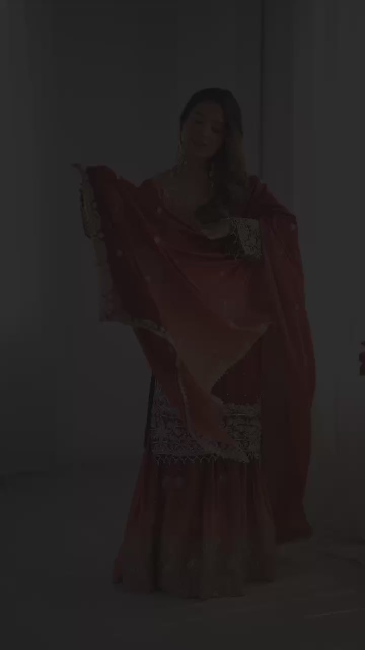 Designer Chinon Silk Plazo Set