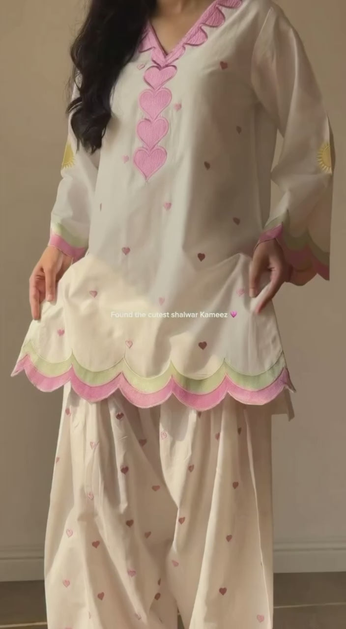 Designer Chanderi Cotton Embroidered Farshi Salwar Set with Dupatta