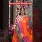 MOSS GEORGETTE RAJASTHANI PACHRANGI SAREE WITH SIROSKI BORDER & BUTA ##SR064