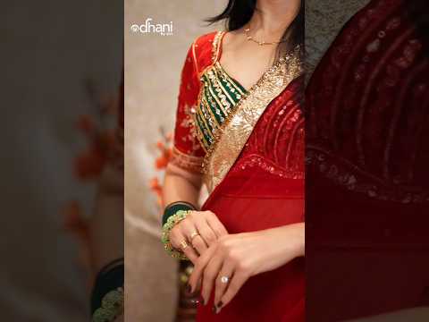REAL GOTA PATTI WORK BLOUSE WITH PURE CHIFFON LAPPA WORK SAREE (PRE-BOOKING ITEM)