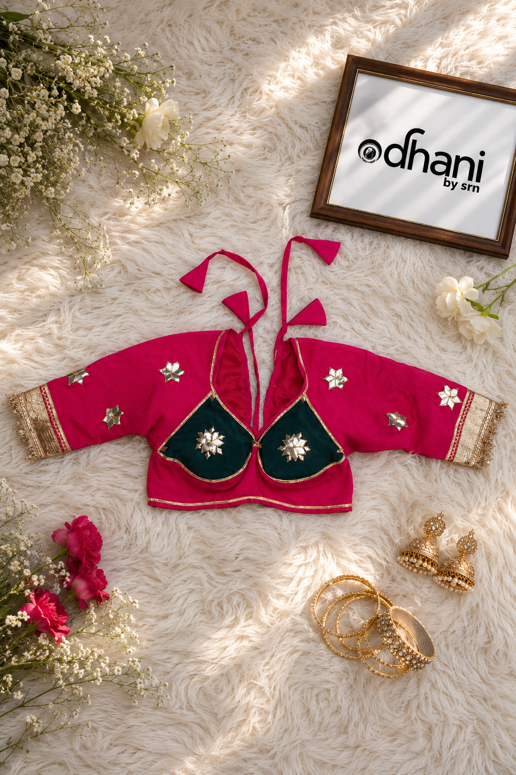 Traditional Rajasthani Aangi Blouse With Gota Patti Work