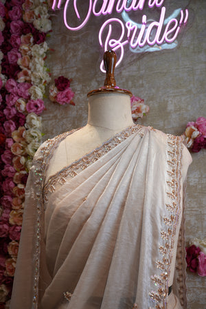 HANDWORK SAREE ON FENDI FABRIC (WITH BLOUSE) ##SR0235